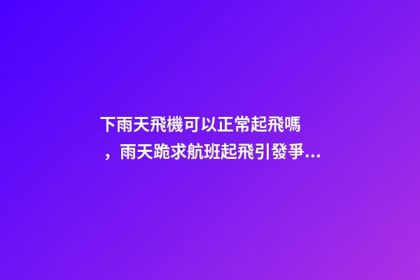 下雨天飛機可以正常起飛嗎，雨天跪求航班起飛引發爭議